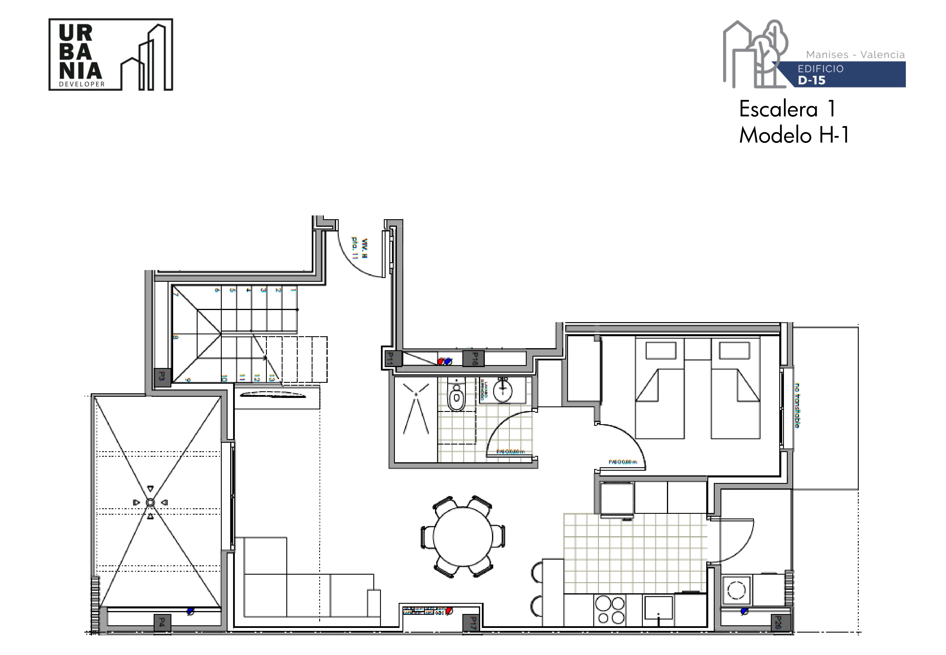 Tipología: ATICO Esc 1 modelo H - Plano 1